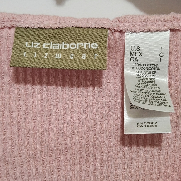 Vtg Y2K Liz Claiborne LizWear Button Up Lace Ruffle Trim Cardigan Runs Small - Picture 7 of 8